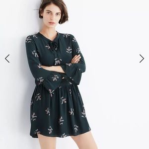 Madewell Floral Print Dress - Dark Green